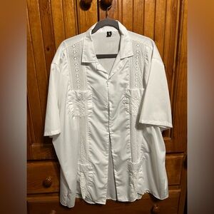 Mexican White Guayabera Dress Shirt Size 4 XL